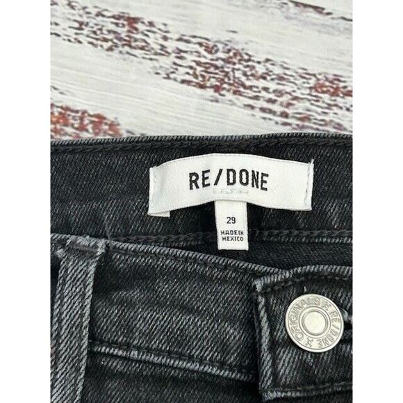 RE/DONE Womens 70s Stove Pipe Straight Leg Jeans Raw Hem Denim Black Size 29 NWT - Picture 5 of 12